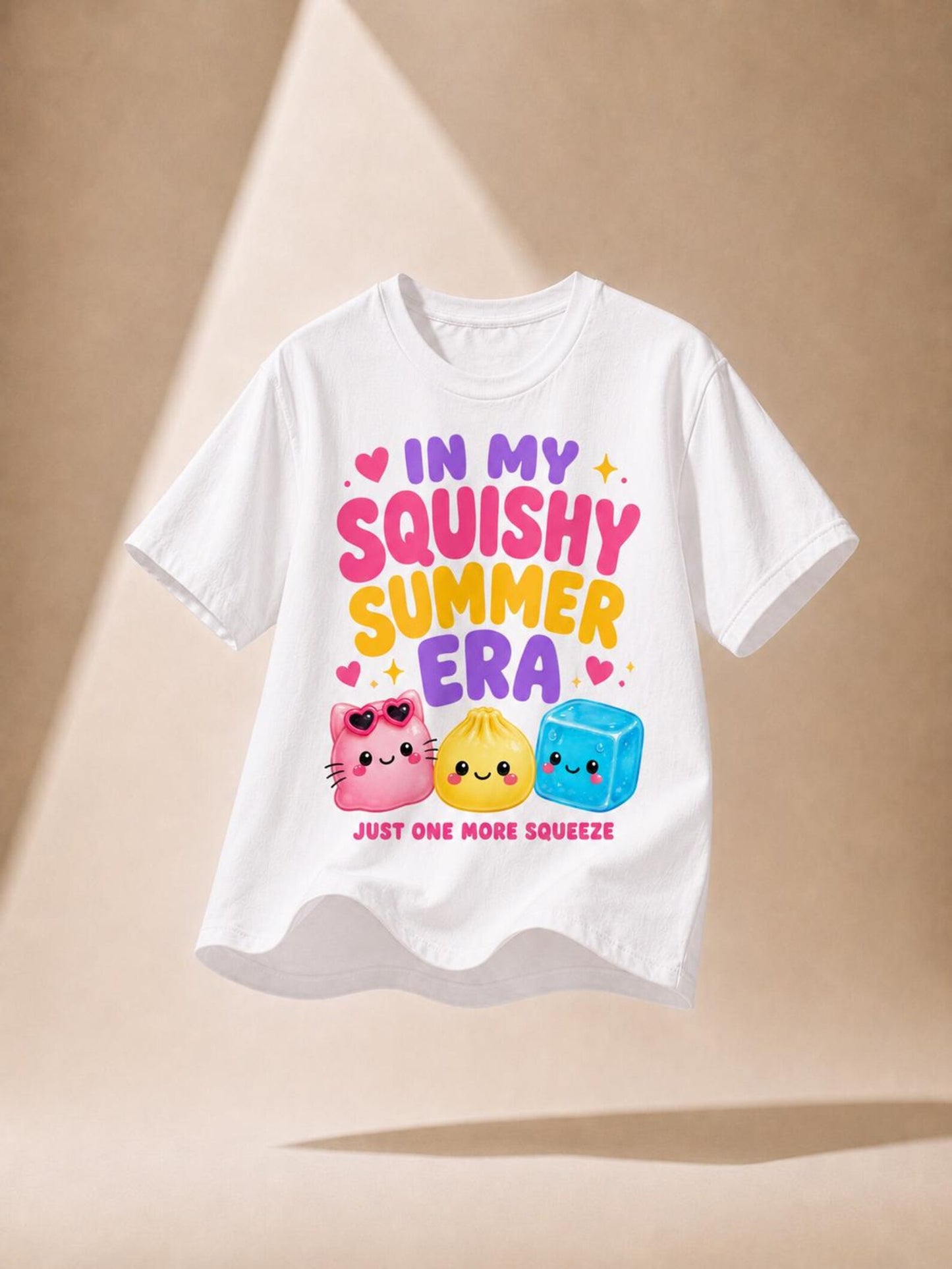 In My Squishy Summer Era Kids Shirt, Cute Kawaii Sensory Toy Tee for Girls, Vacation Outfit