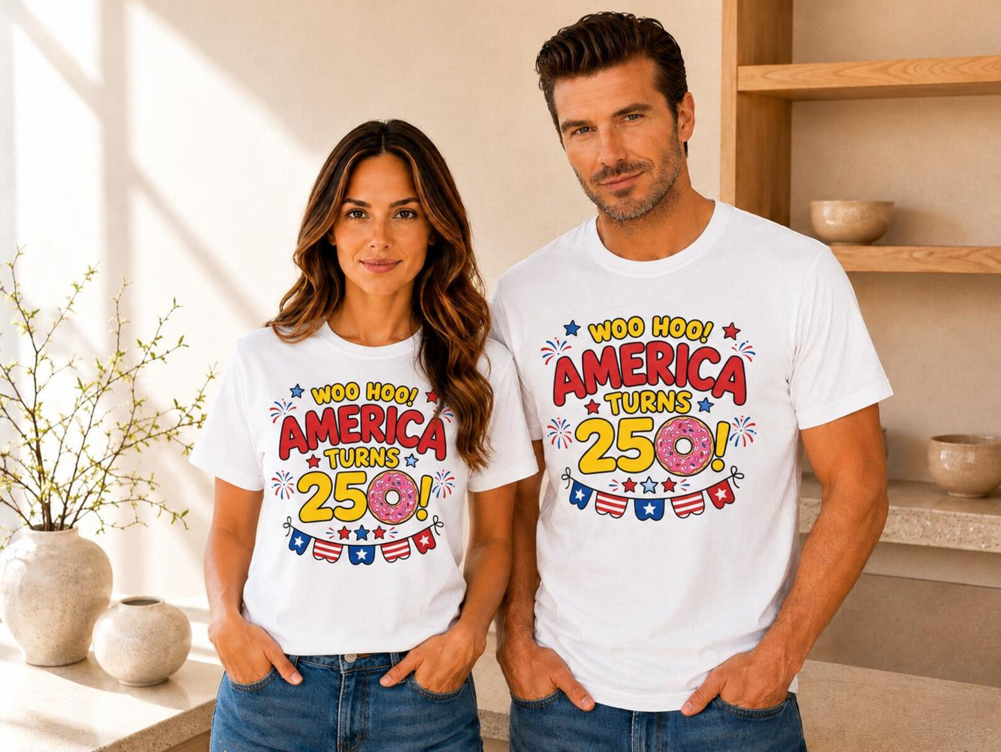 America Turns 250 Donut Shirt, Funny USA 250th Birthday Tee, Patriotic Comfort Colors T-Shirt