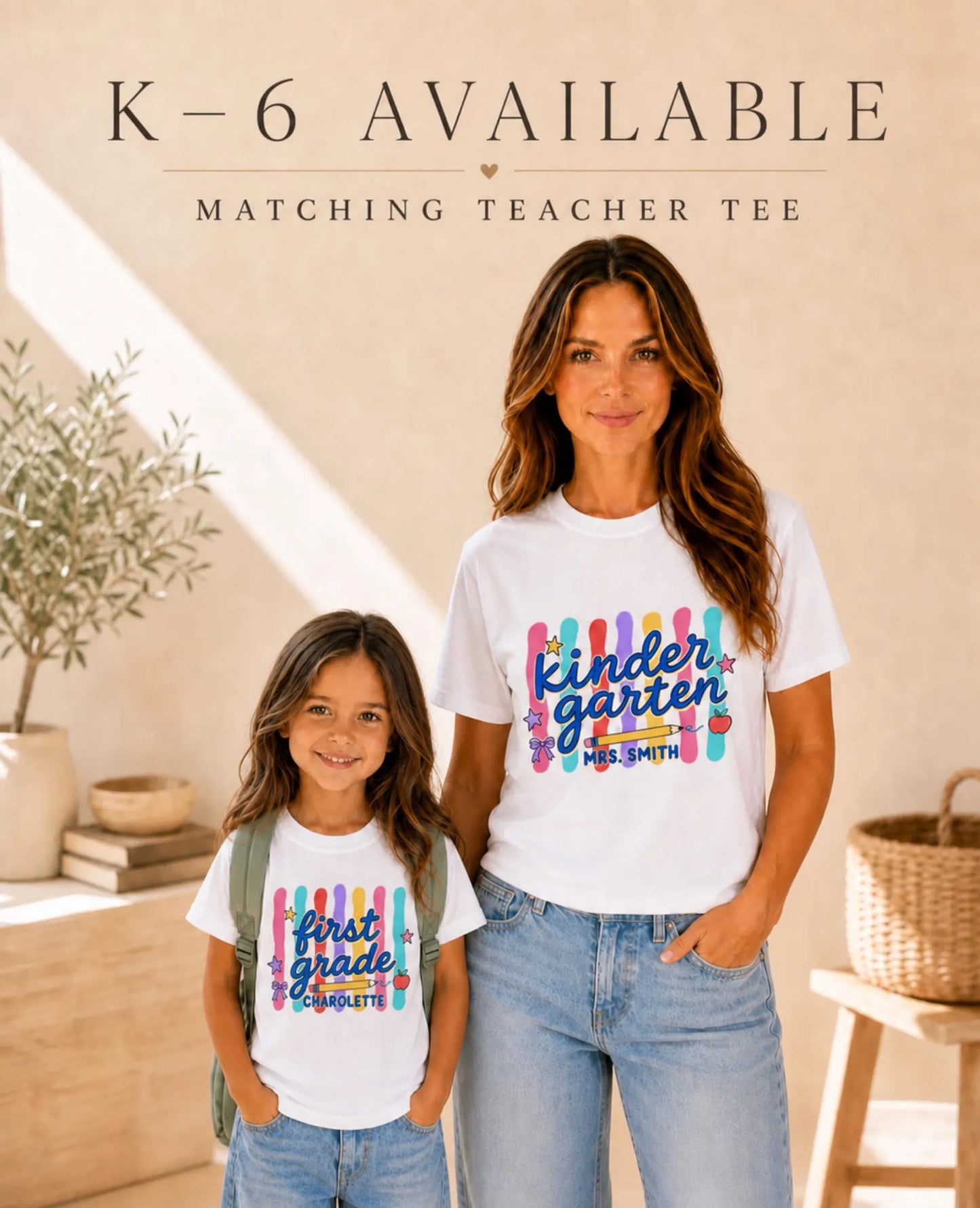 Personalized Kindergarten Shirt for Kids, Custom Name Comfort Colors 9018 Youth Tee, First Day of School Outfit