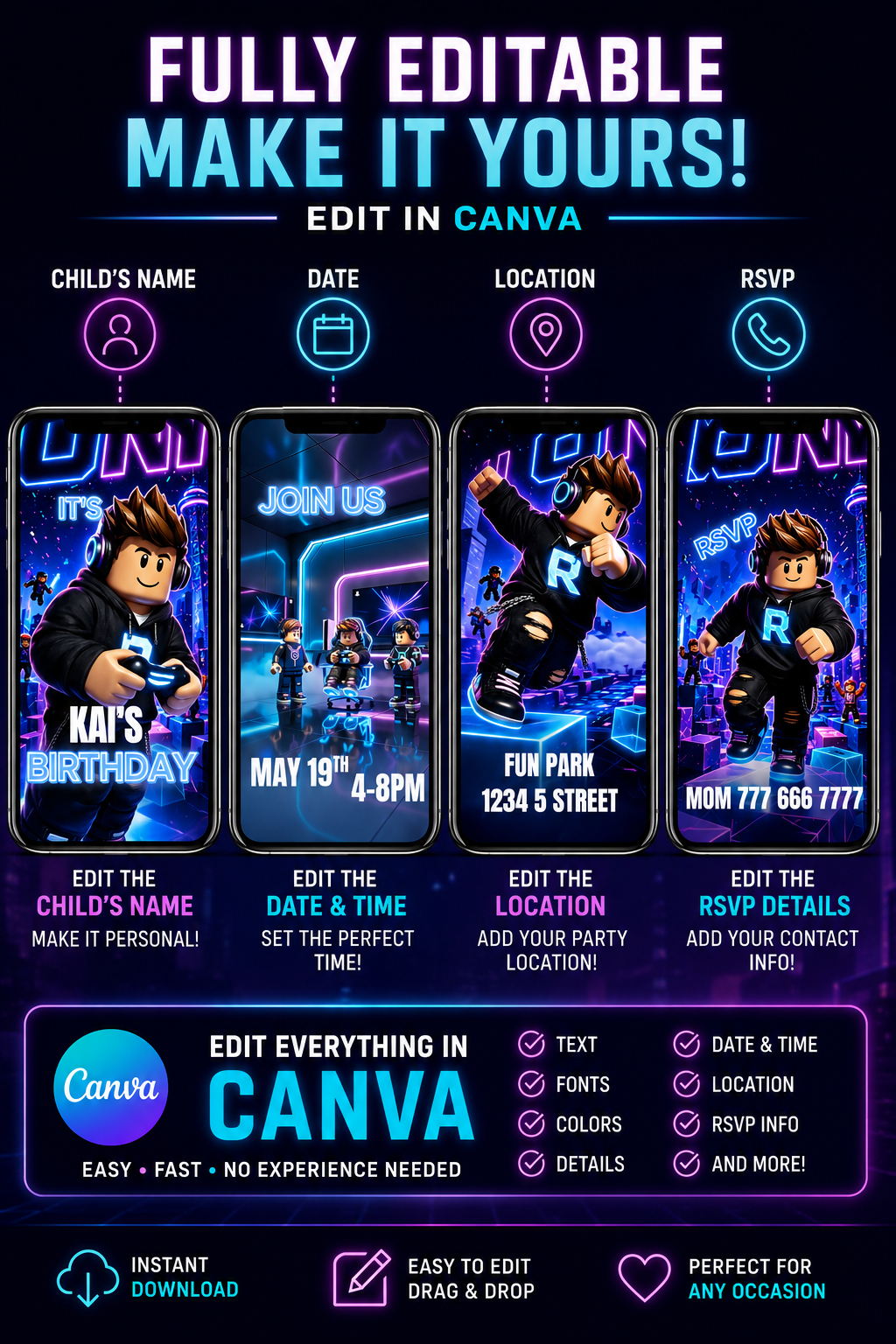Animated Gaming Birthday Invitation