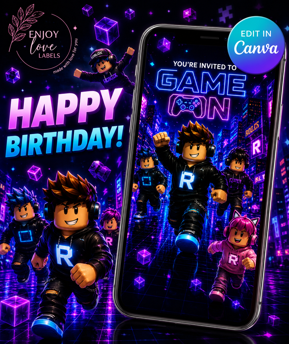 Animated Gaming Birthday Invitation