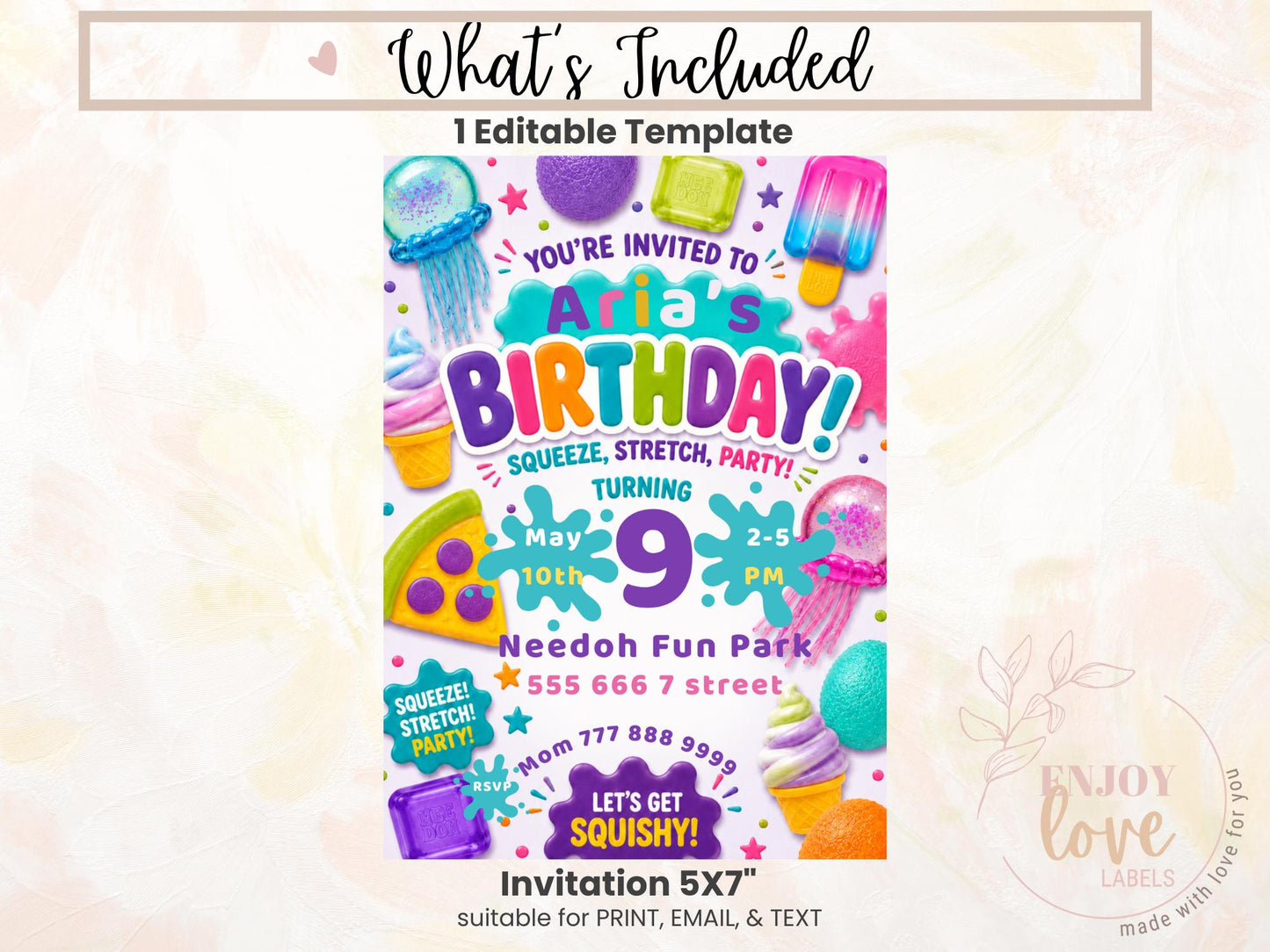 Squishy Birthday Invitation preview 10