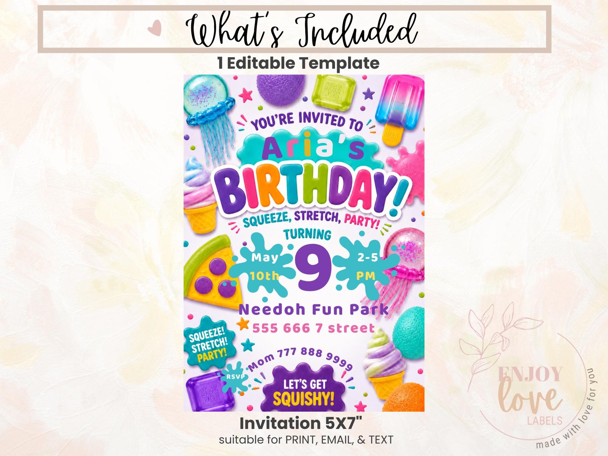 Squishy Birthday Invitation preview 10