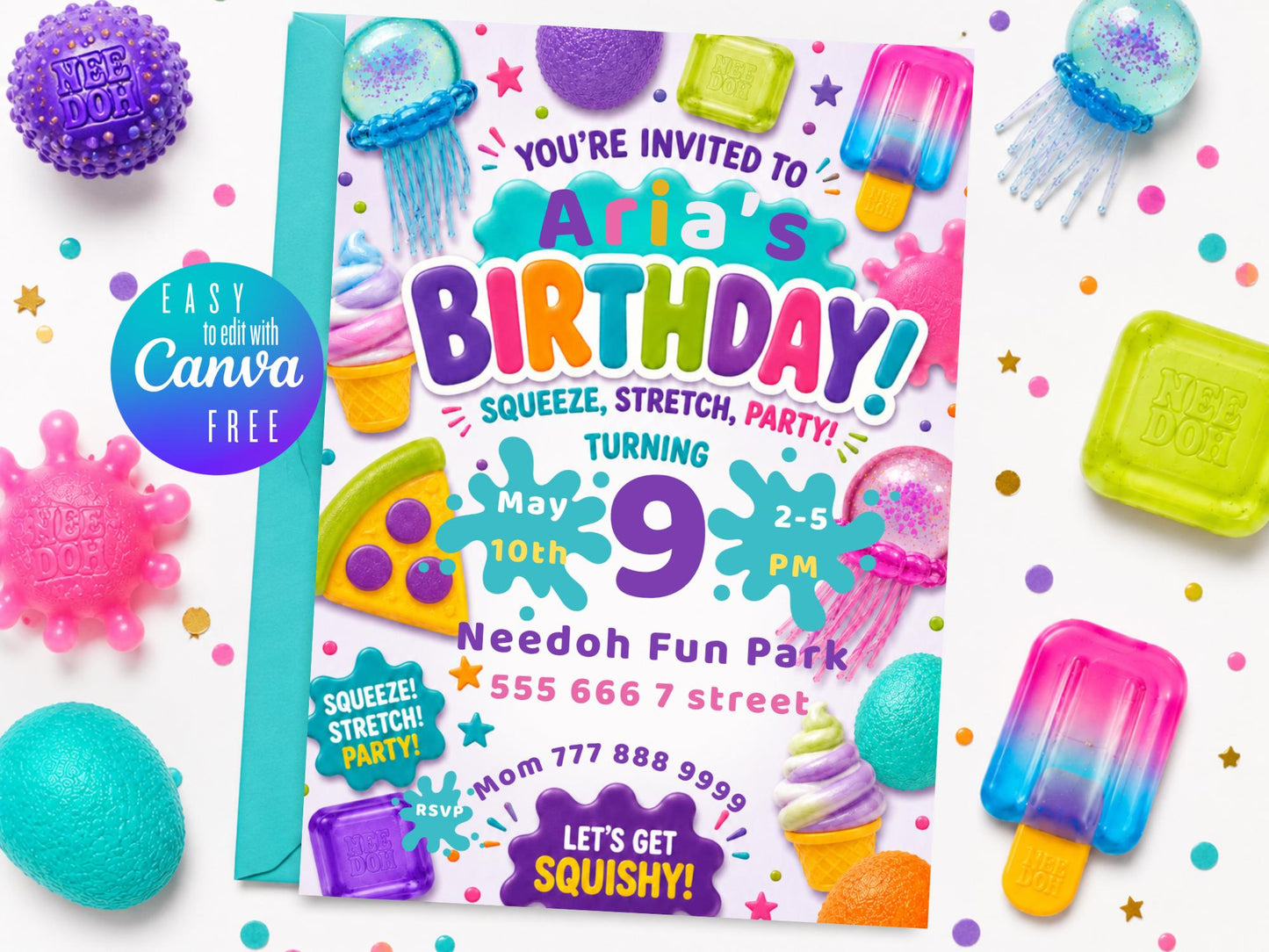 Squishy Birthday Invitation preview 3