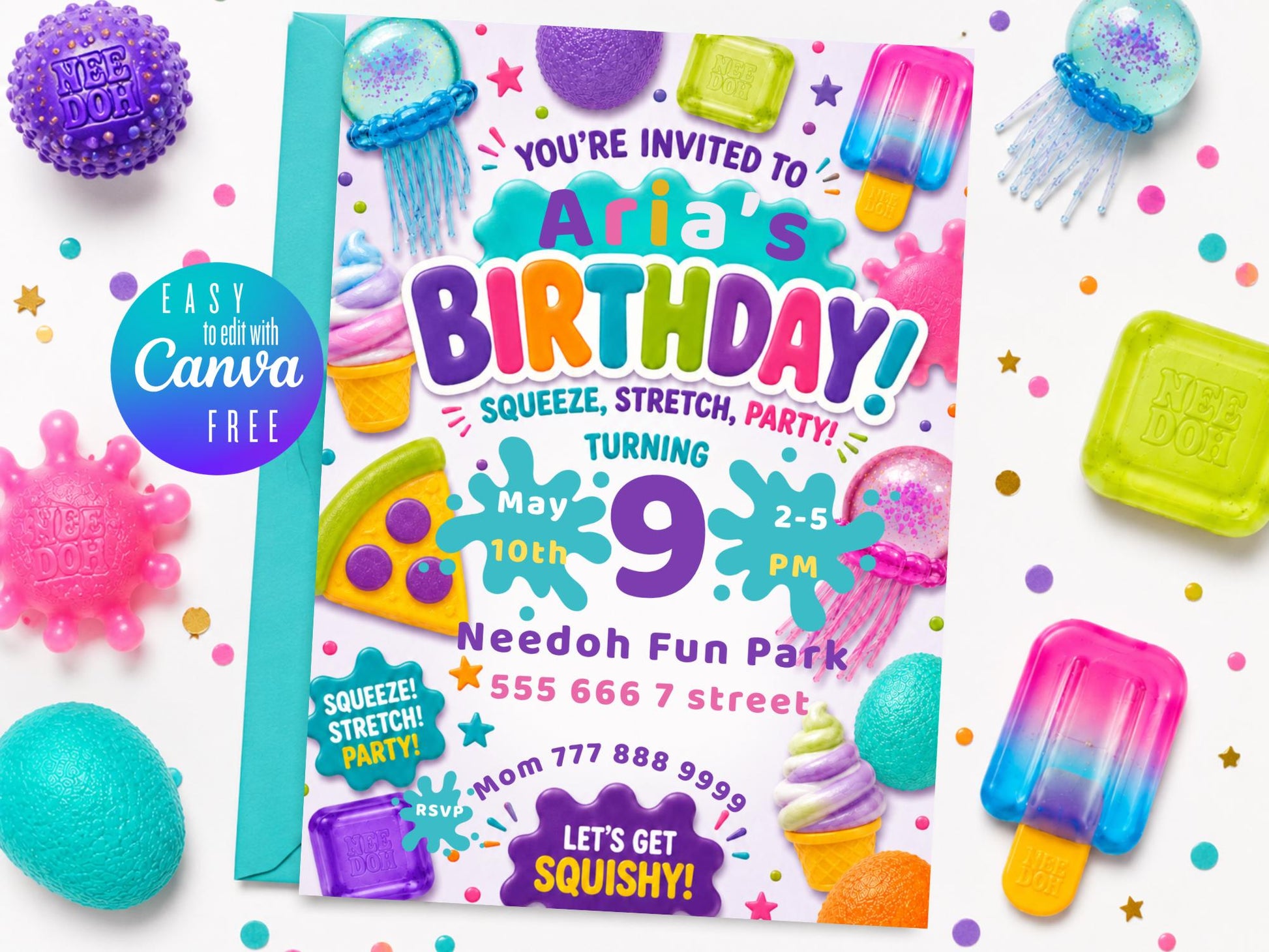 Squishy Birthday Invitation preview 3