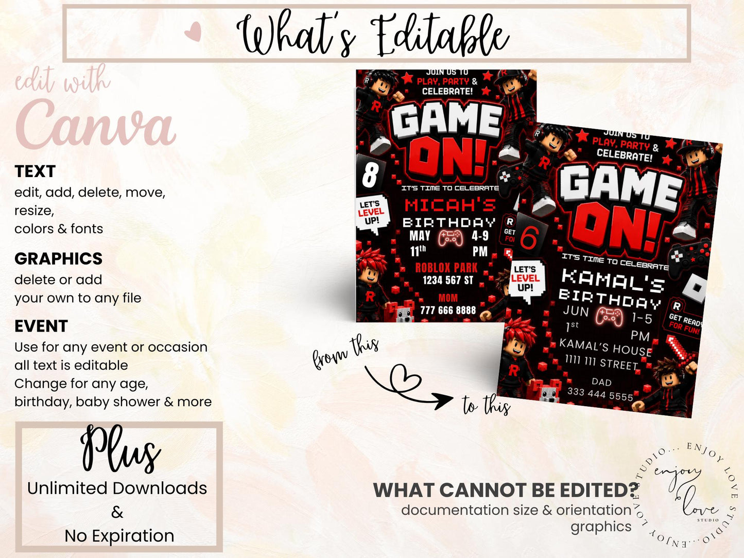 Editable Red Gamer Birthday Invitation preview 8