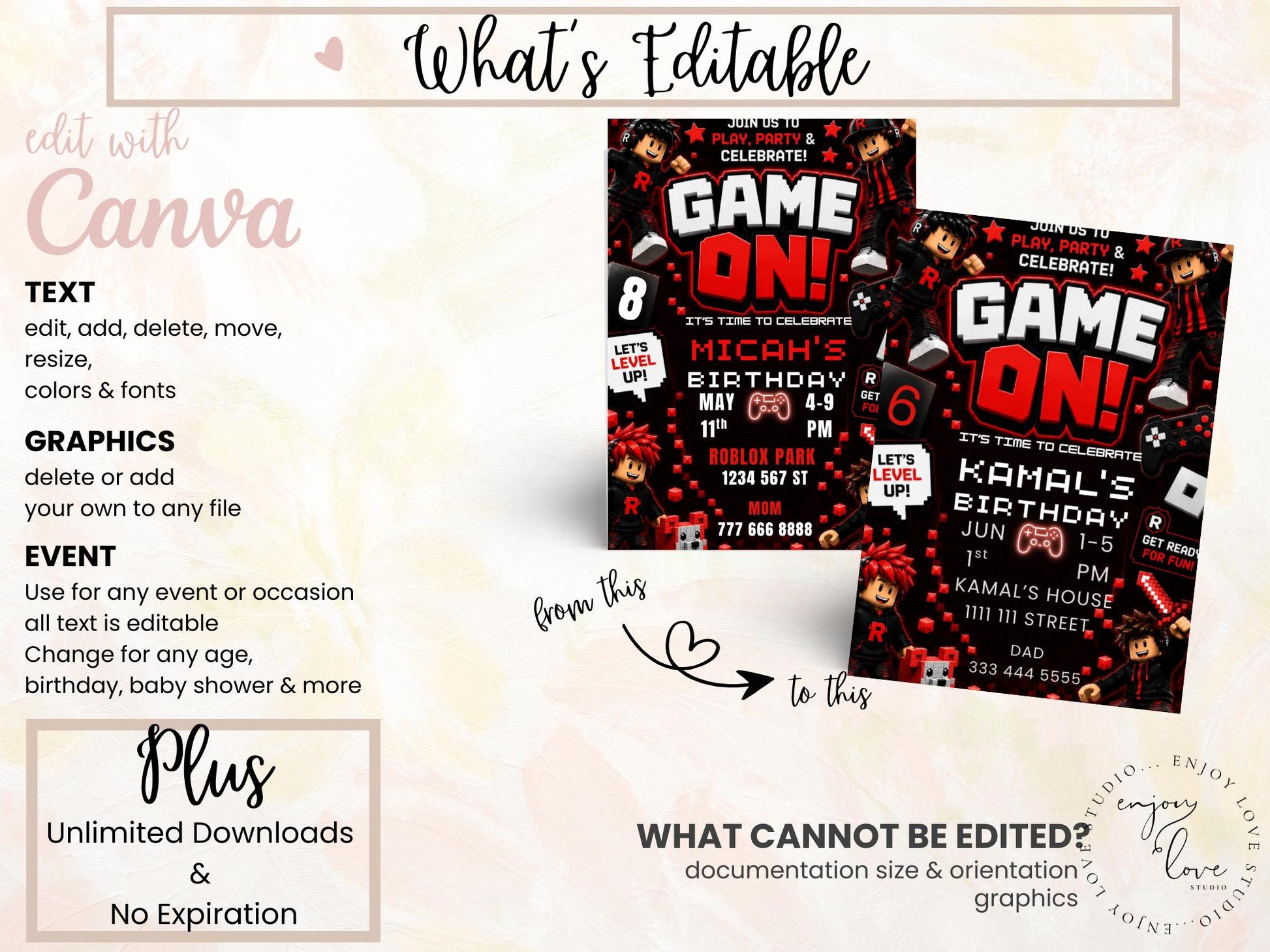 Editable Red Gamer Birthday Invitation preview 8