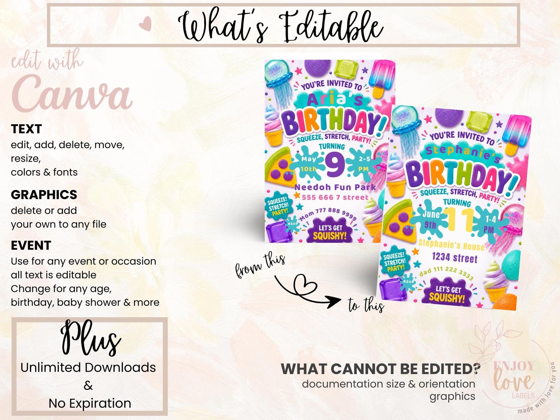 Squishy Birthday Invitation preview 11