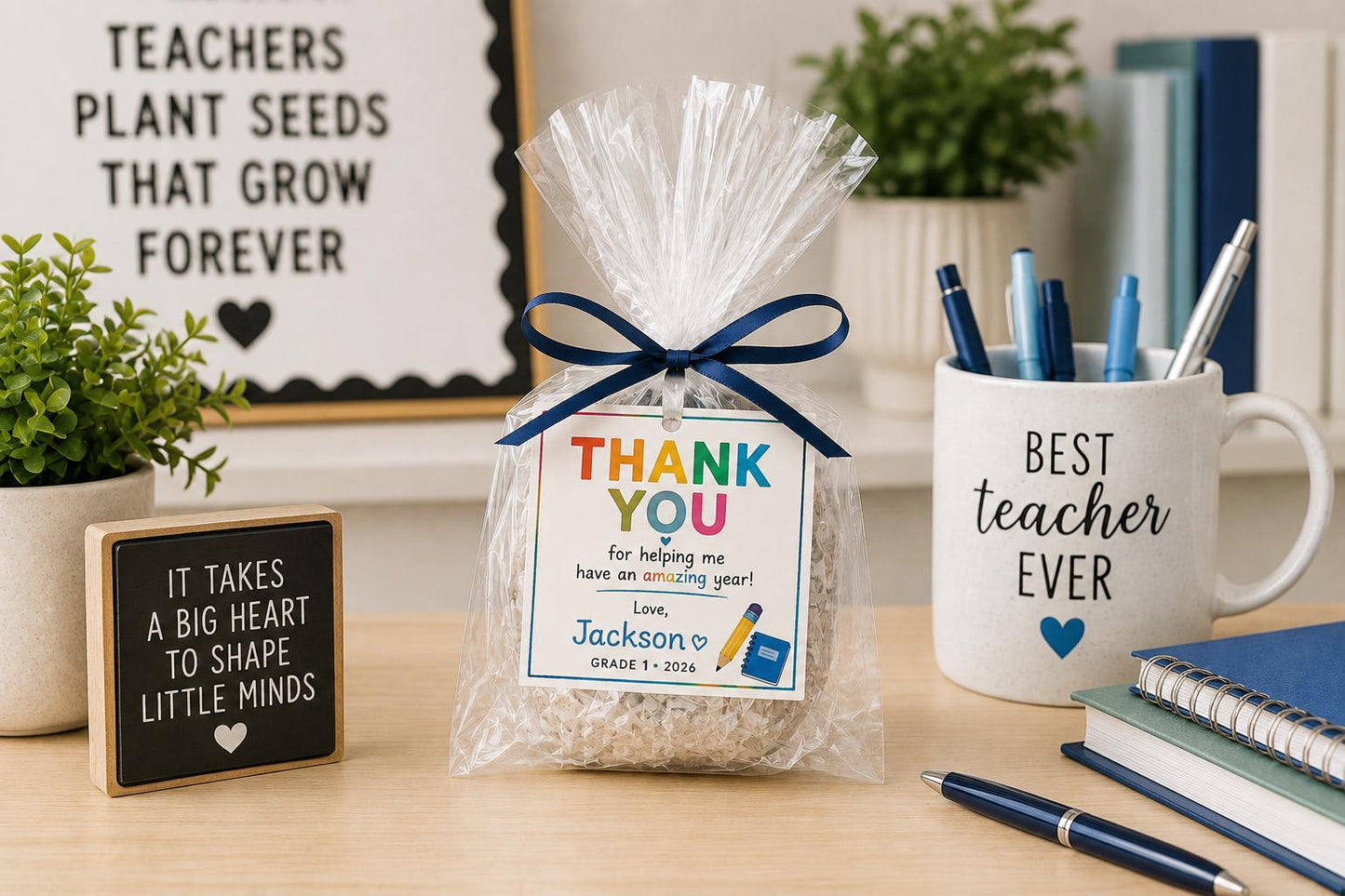 Editable Blue Teacher Thank You Gift Tag preview 3