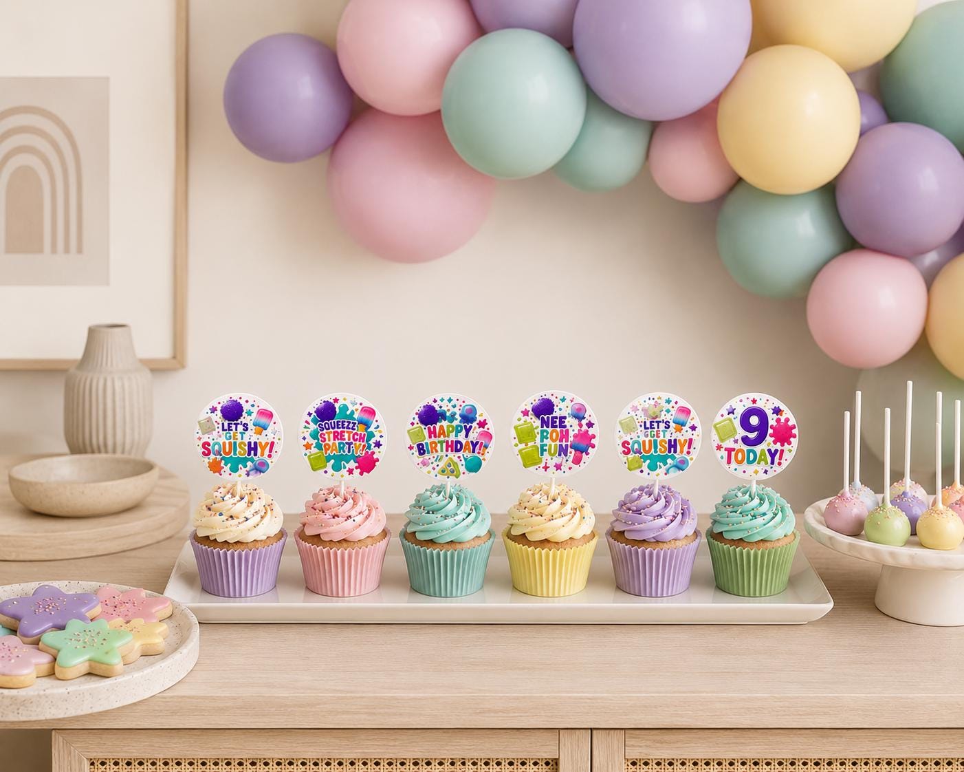 Needoh Squishy Birthday Cupcake Toppers preview 5