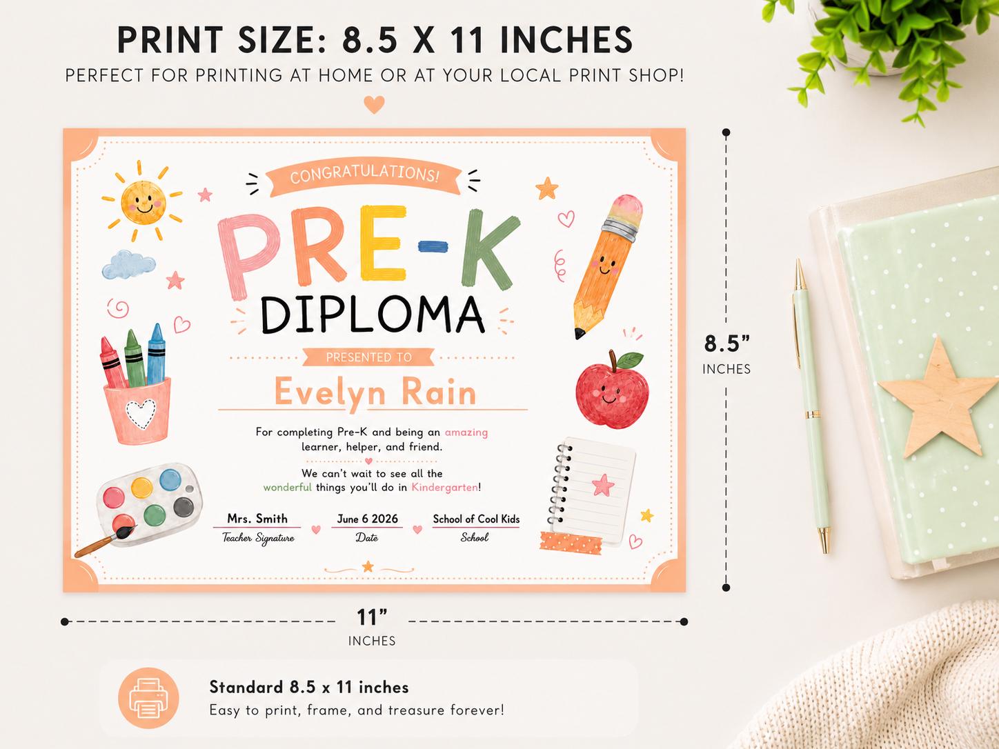 Pre-K Diploma Template Bundle preview 6