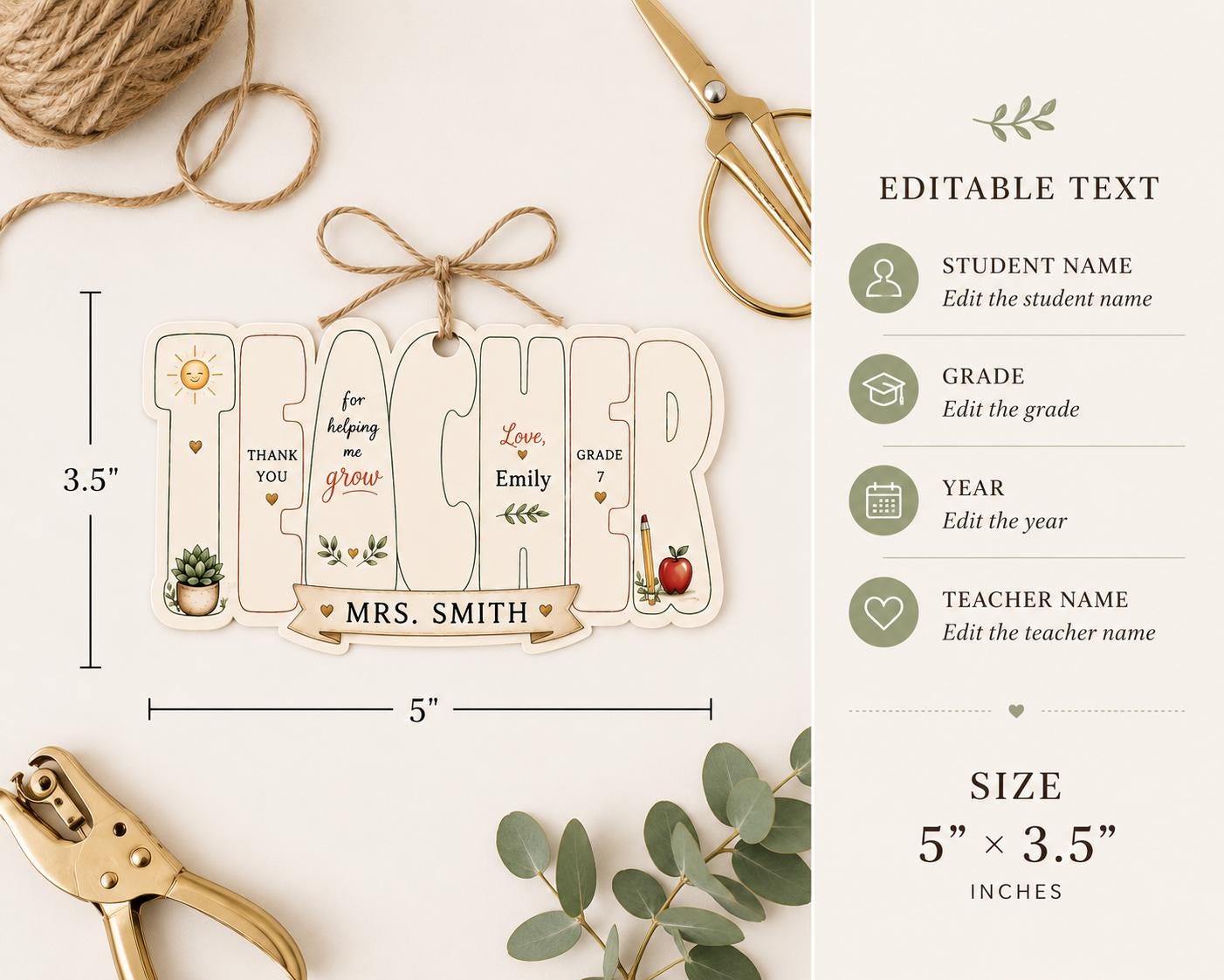 Editable Teacher Thank You Gift Tag preview 4