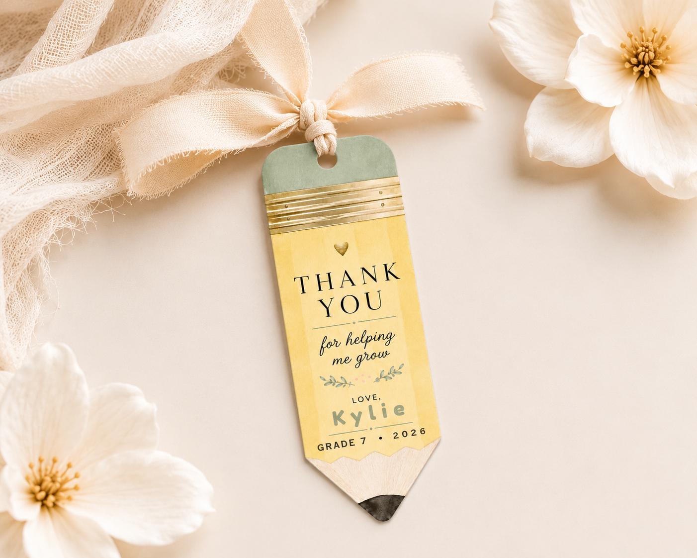 Editable Sage Teacher Thank You Gift Tag preview 2