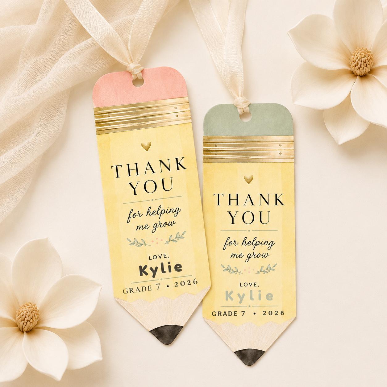 Pencil Teacher Thank You Tags preview 2