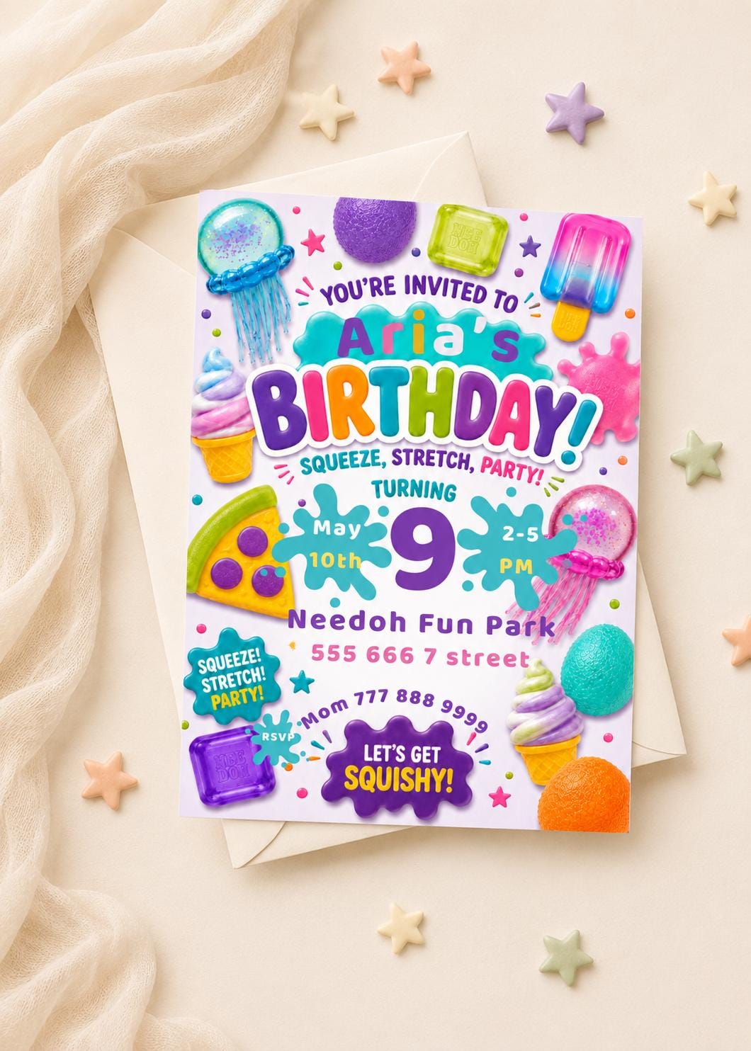 Squishy Birthday Invitation preview 2