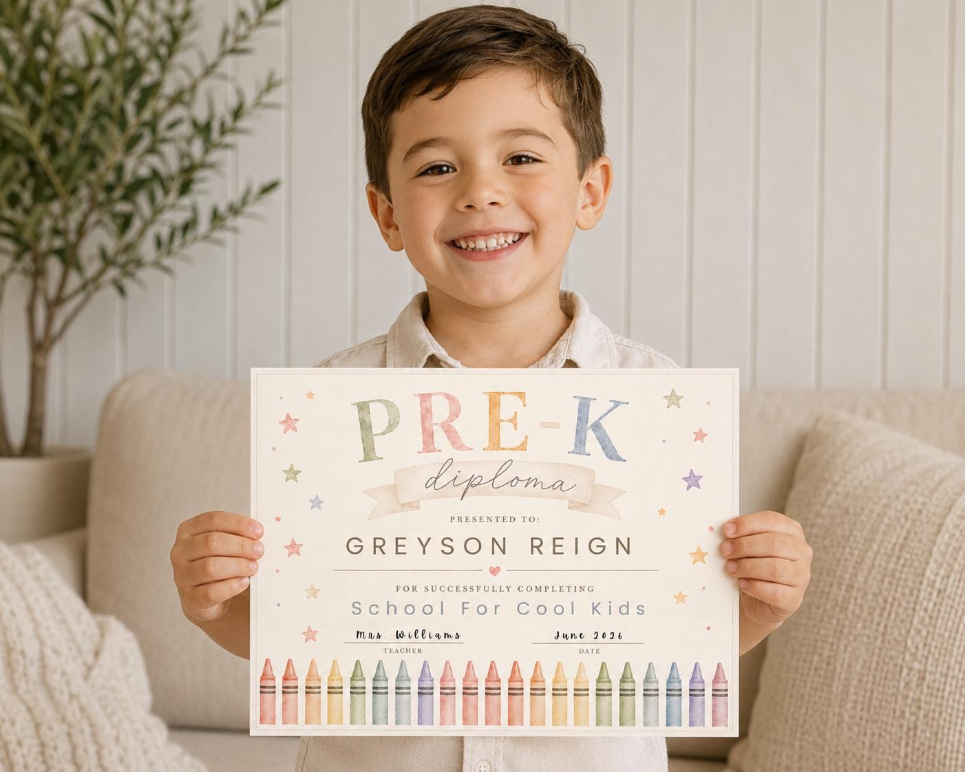 Editable Pre-K Graduation Diploma preview 4