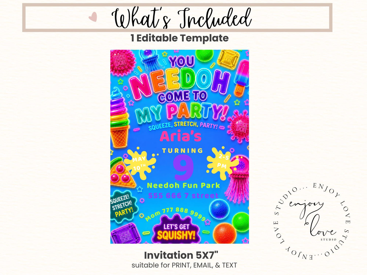Squishy Stress Ball Birthday Invitation preview 6