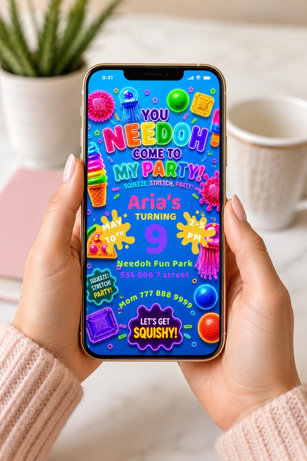 Squishy Stress Ball Birthday Invitation preview 3