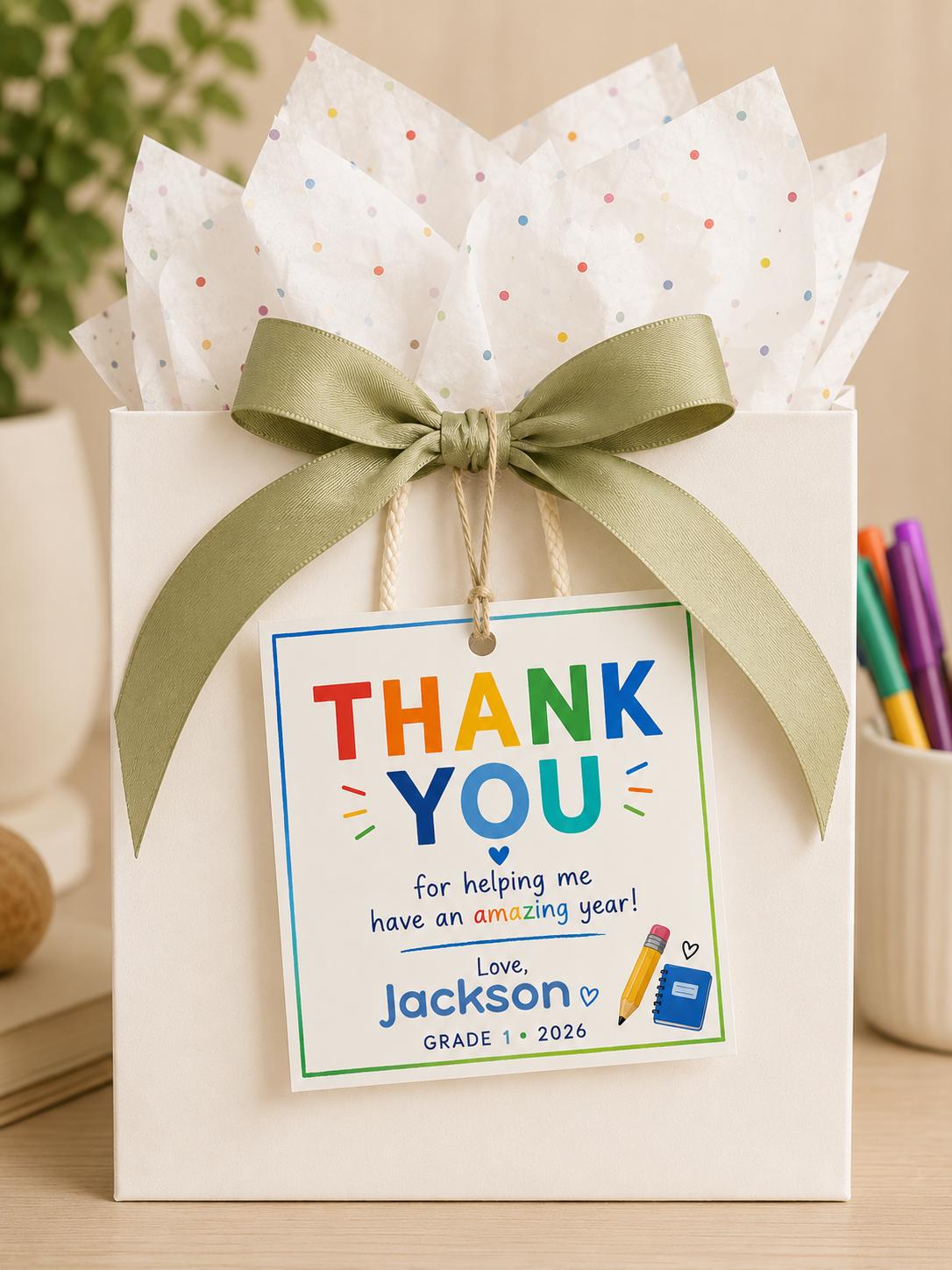 Editable Blue Teacher Thank You Gift Tag preview 6