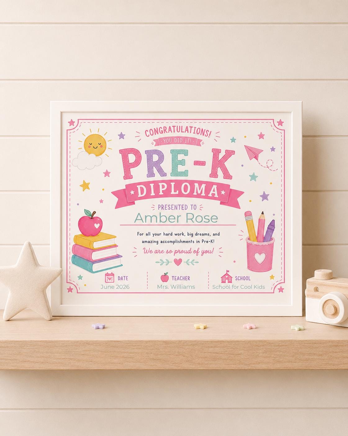 Editable Pre-K Diploma Template