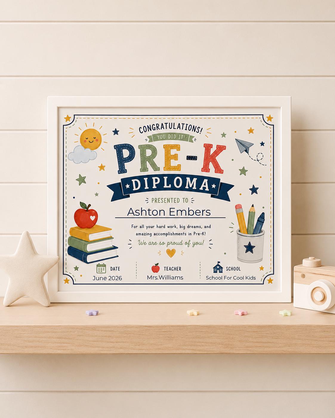 Pre-K Diploma Blue