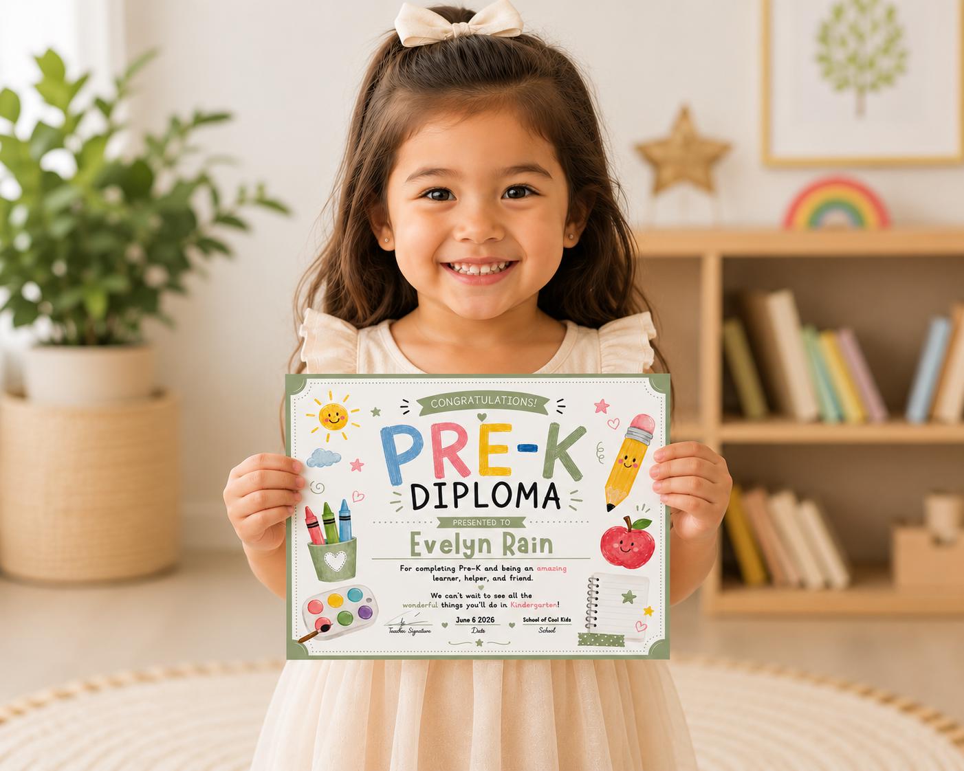 Editable Sage Pre-K Diploma preview 4