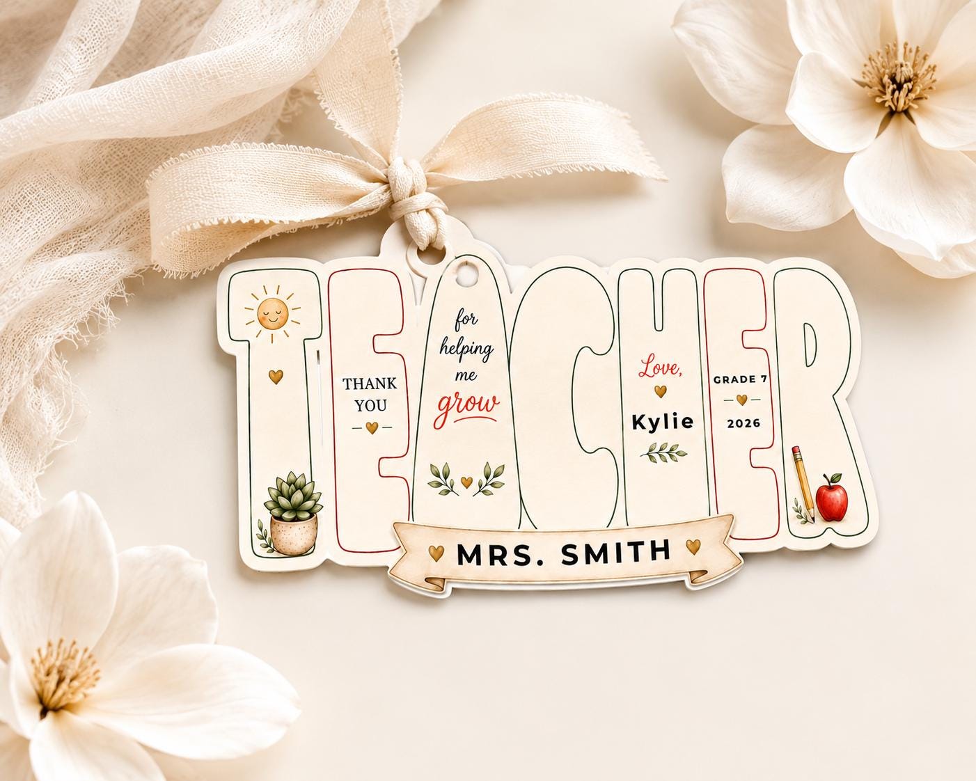 Editable Teacher Thank You Gift Tag preview 2