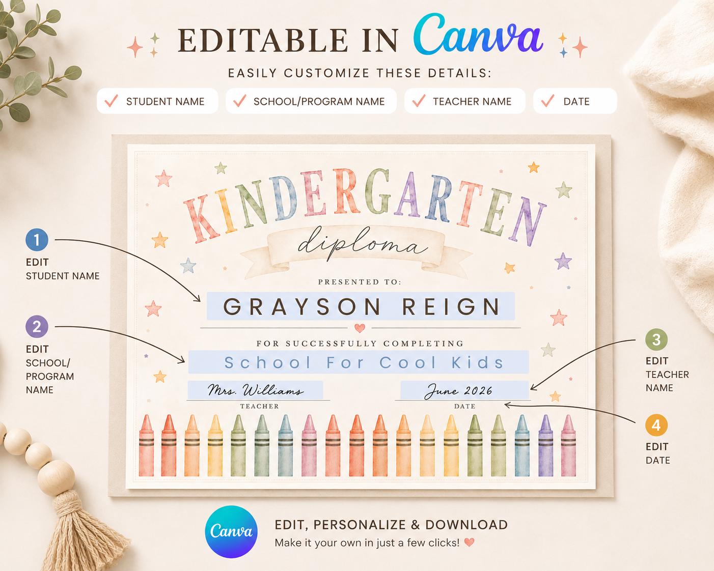 Kindergarten Graduation Diploma preview 5