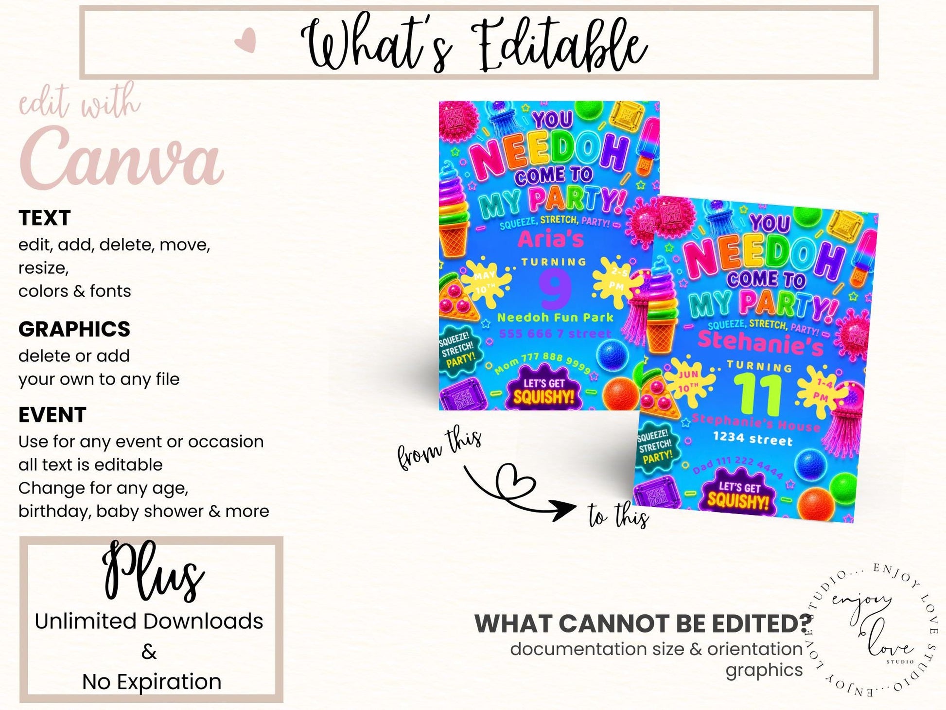 Squishy Stress Ball Birthday Invitation preview 7