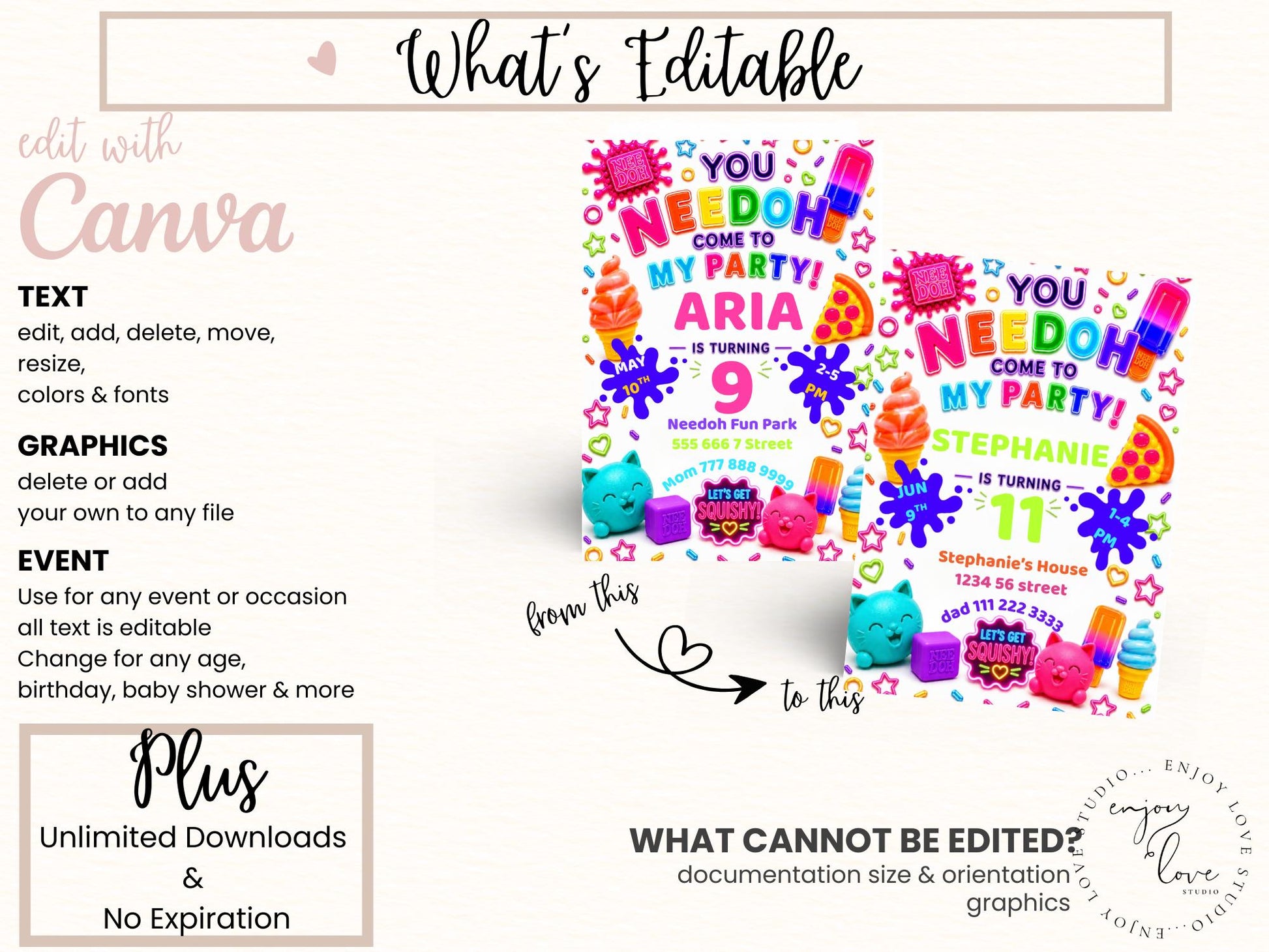 NeeDoh Squishy Birthday Invitation preview 7