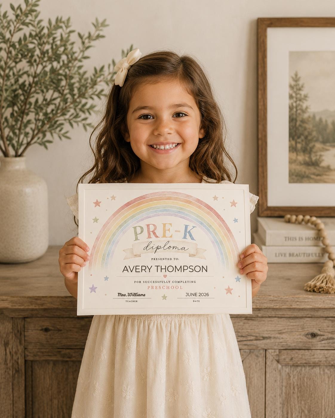 Editable Pre-K Rainbow Diploma preview 3