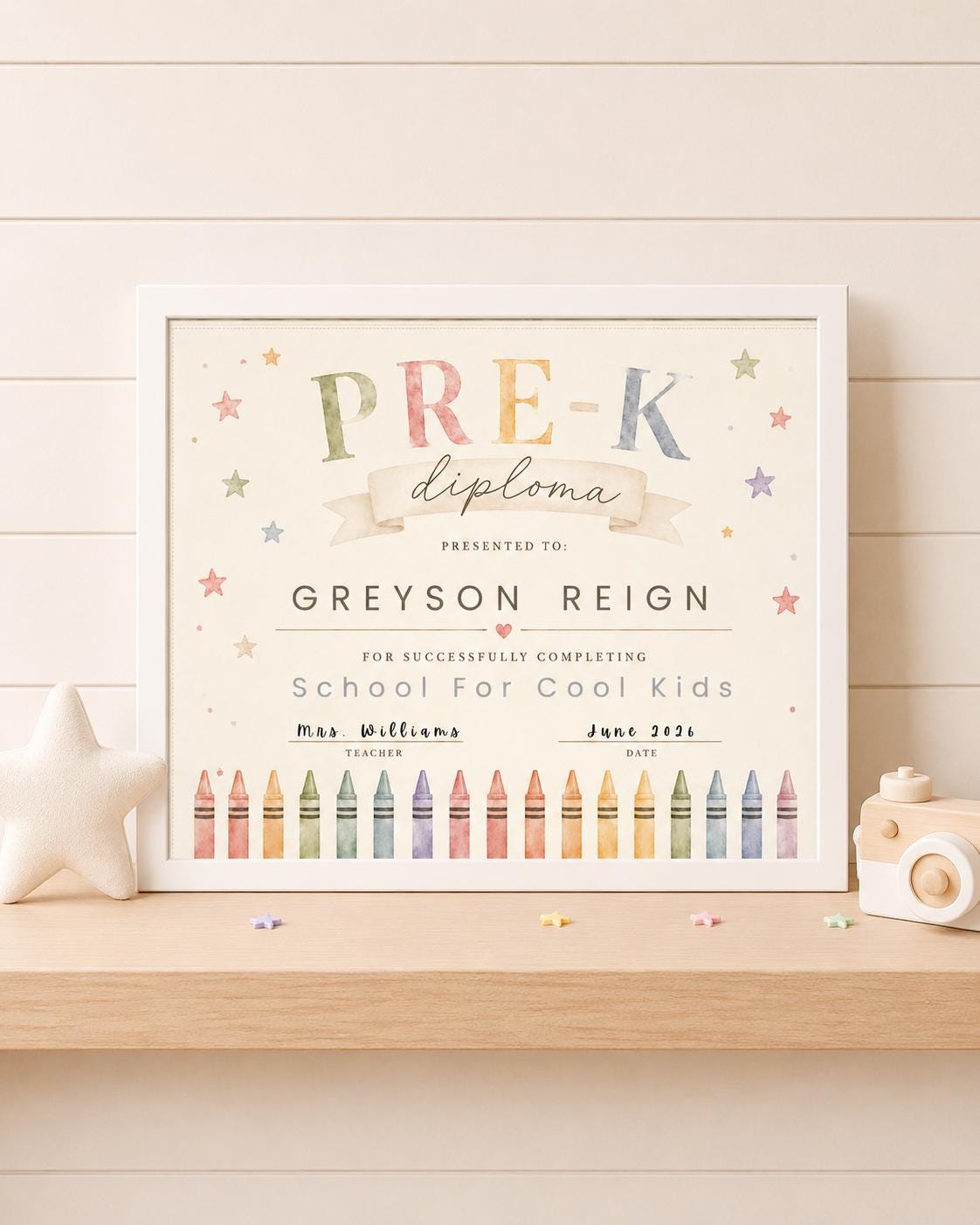 Editable Pre-K Graduation Diploma digital product