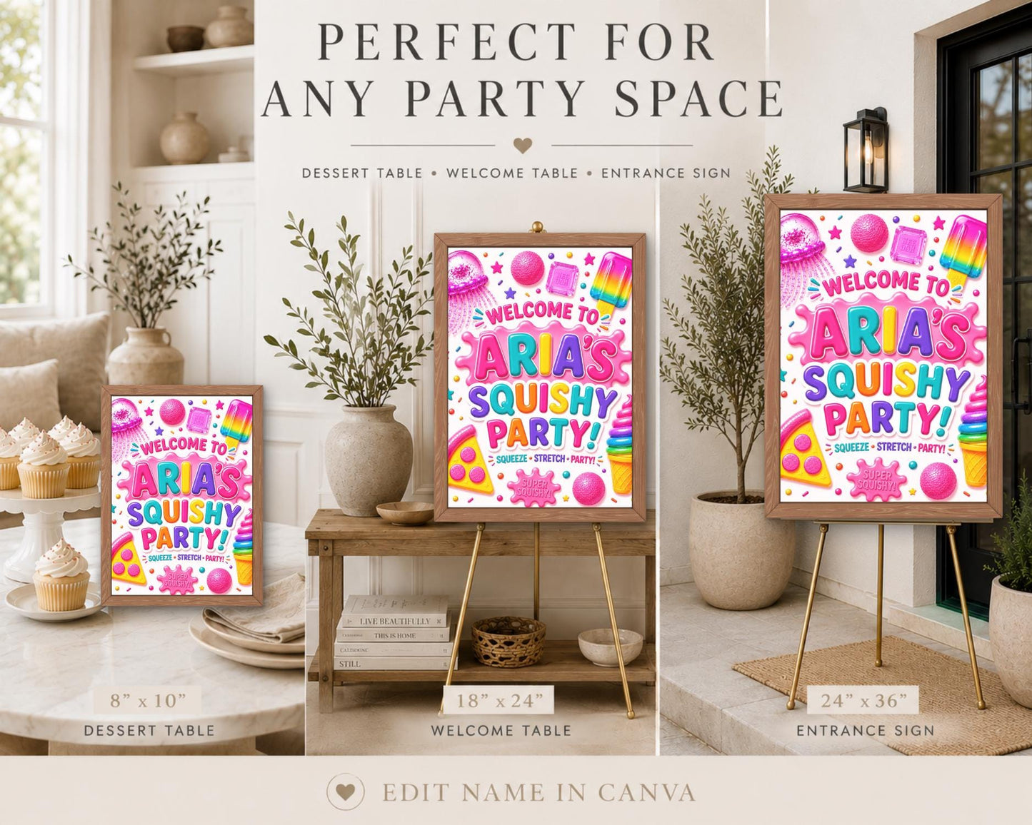 Needoh Squishy Birthday Welcome Sign digital product