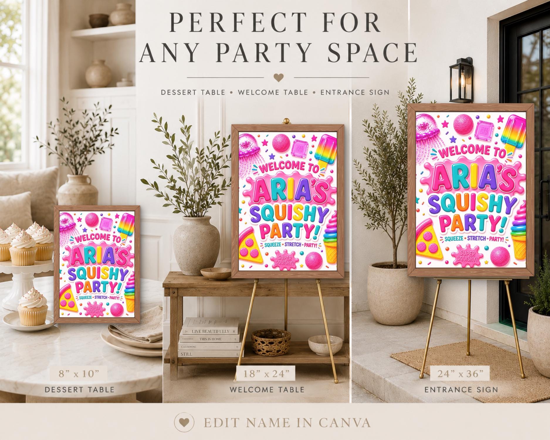 Needoh Squishy Birthday Welcome Sign digital product