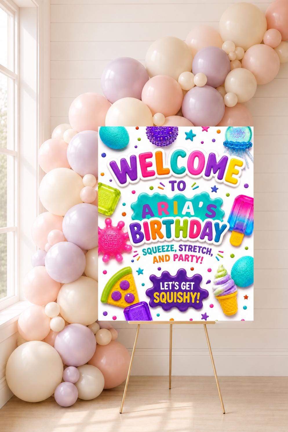 NeeDoh Squishy Birthday Welcome Sign preview 2