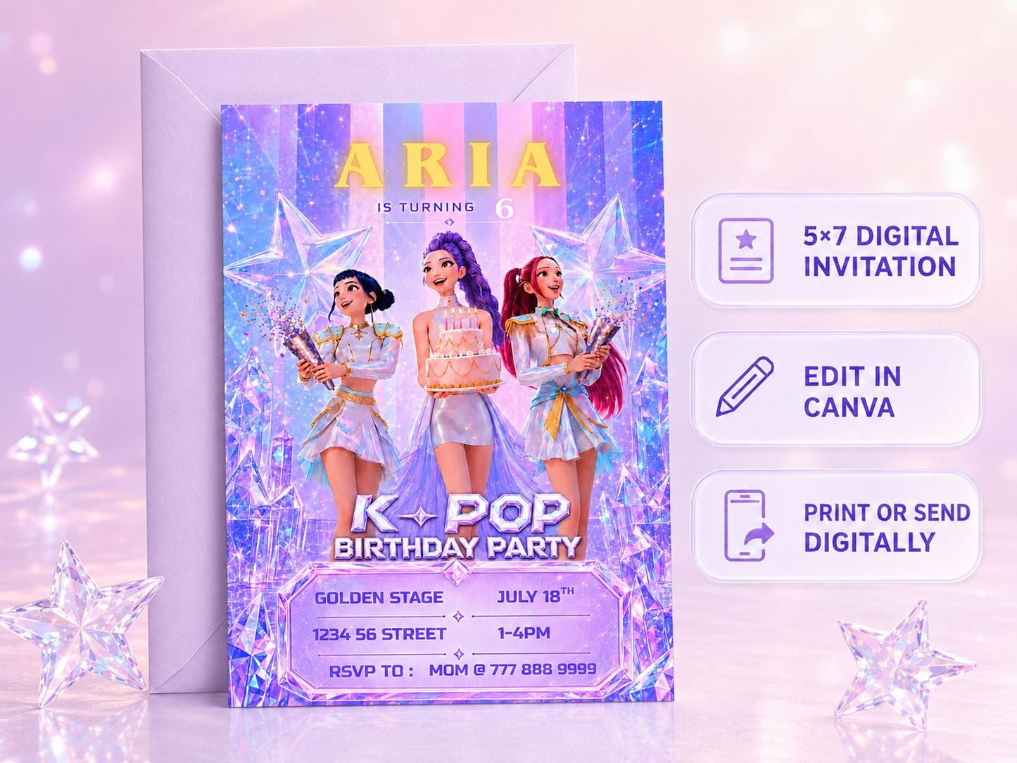 K-Pop Birthday Invitation preview 5