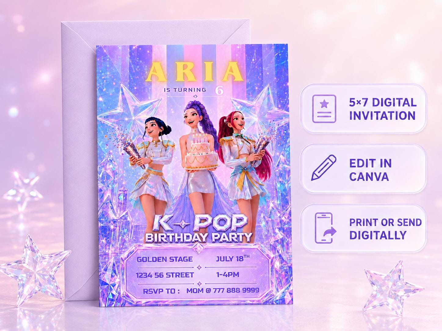 K-Pop Birthday Invitation preview 5