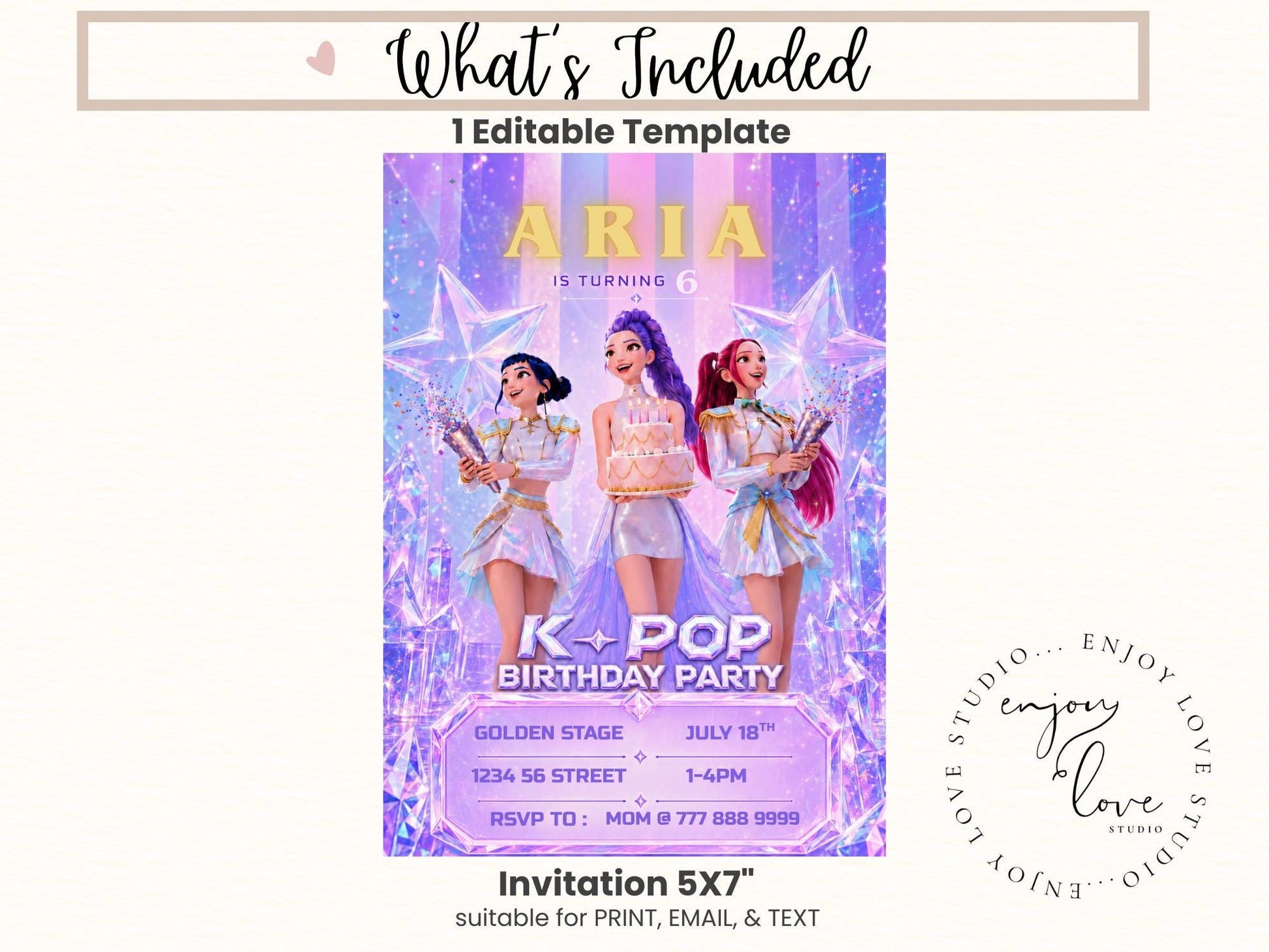 K-Pop Birthday Invitation preview 6