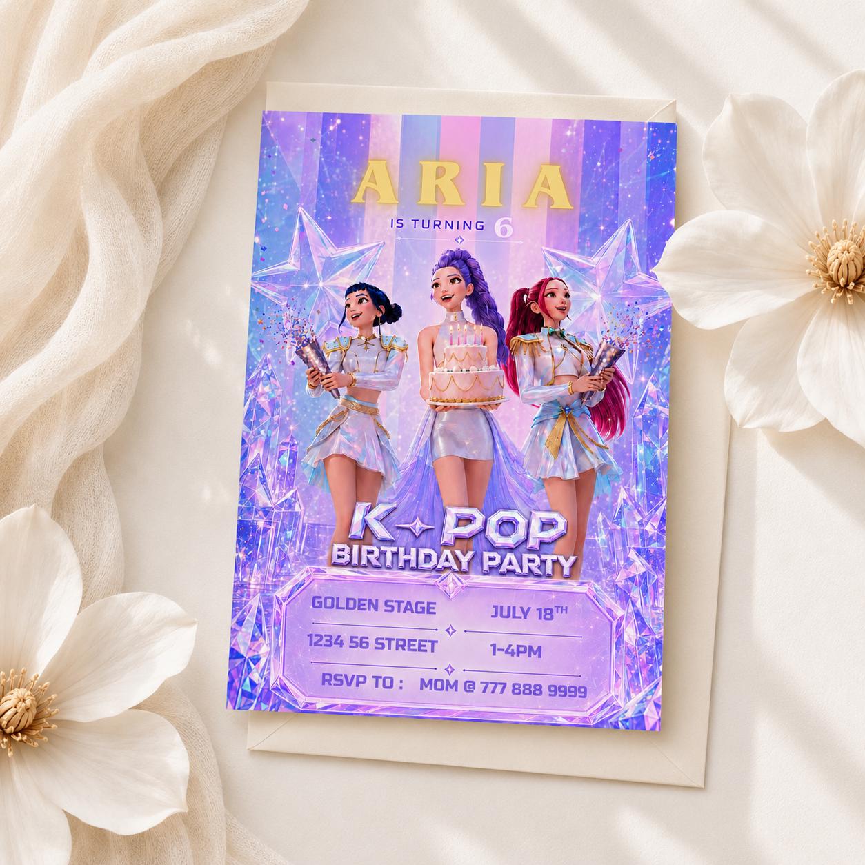 K-Pop Birthday Invitation preview 2