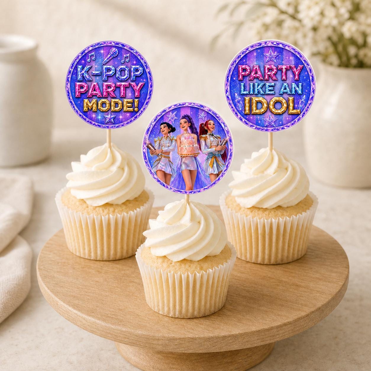 K-Pop Birthday Cupcake Toppers digital product