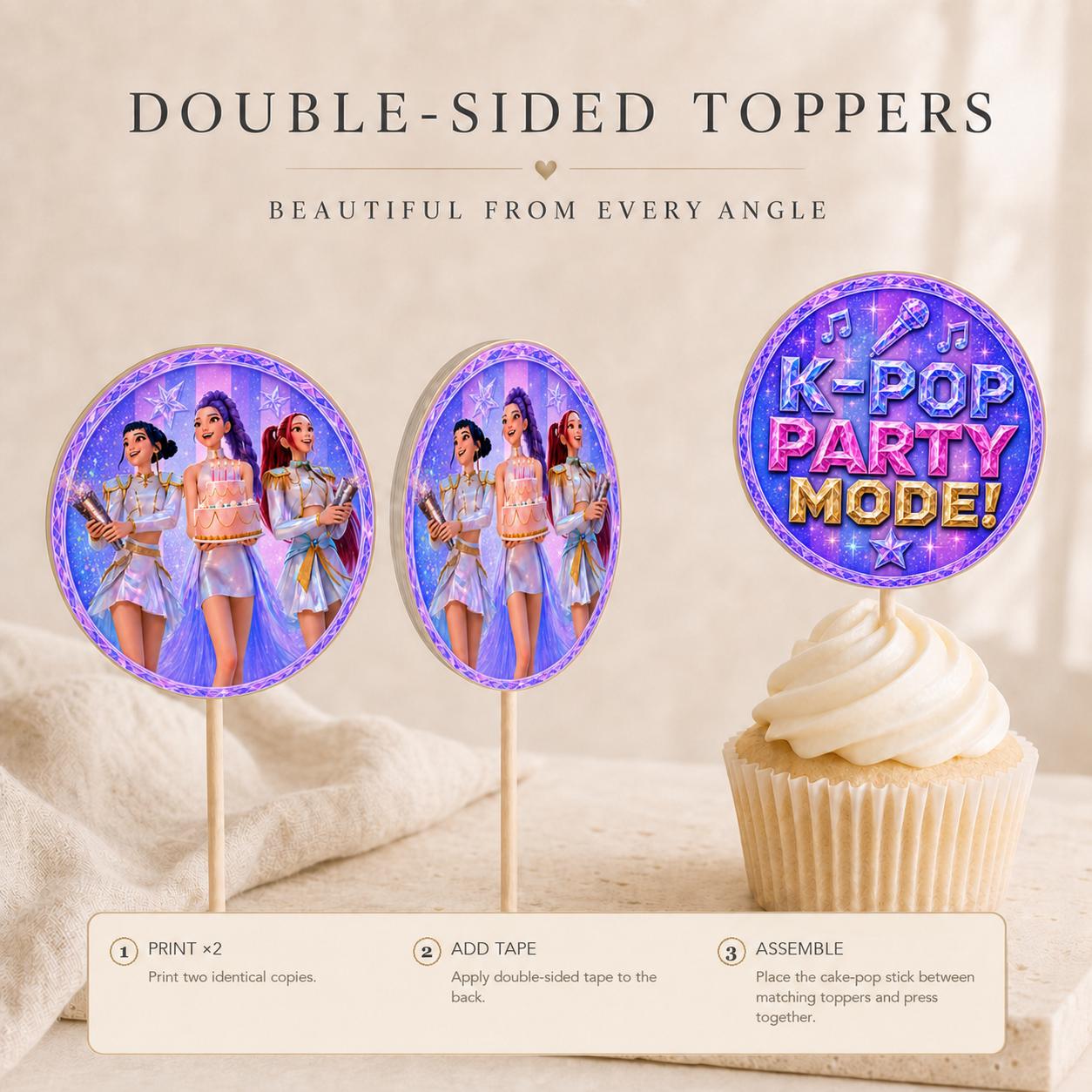 K-Pop Birthday Cupcake Toppers preview 6