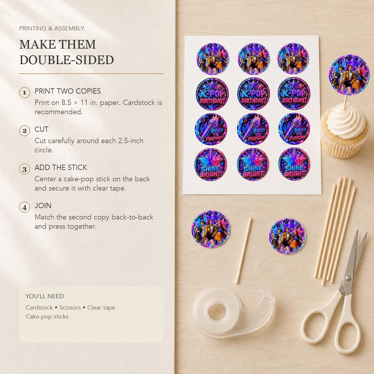 Huntrix K-Pop Birthday Cupcake Toppers preview 11
