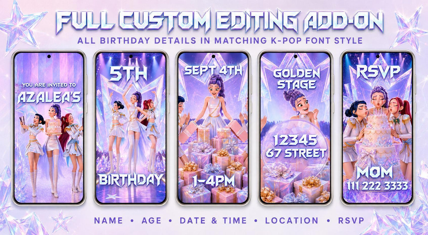 Animated K-Pop Birthday Video Invitation preview 6