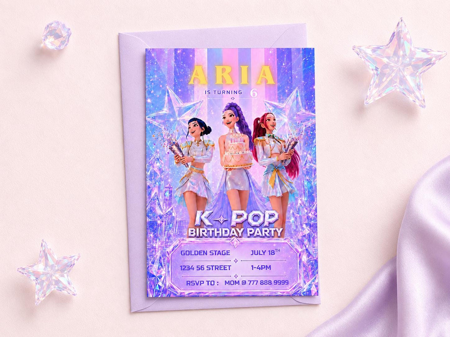 K-Pop Birthday Invitation preview 3