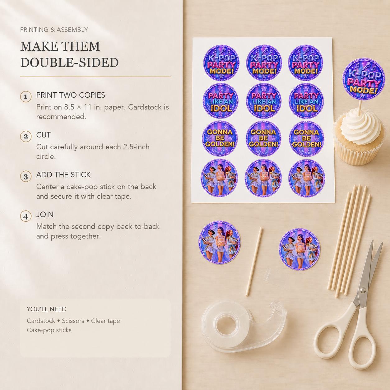 K-Pop Birthday Cupcake Toppers preview 10