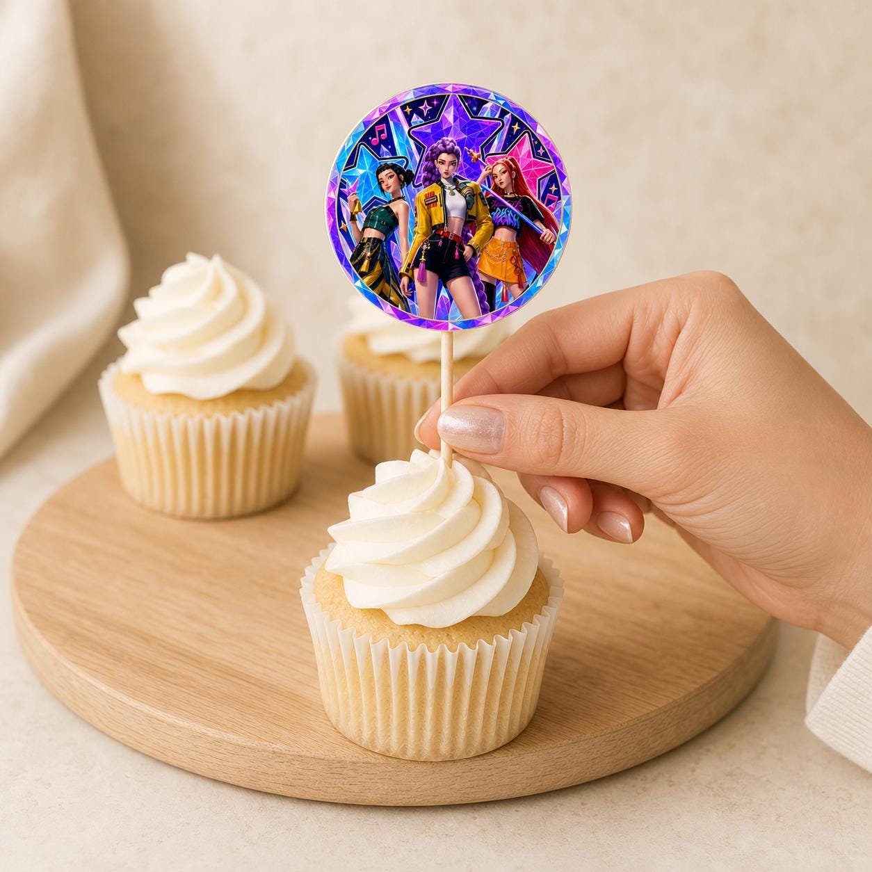 Huntrix K-Pop Birthday Cupcake Toppers preview 5