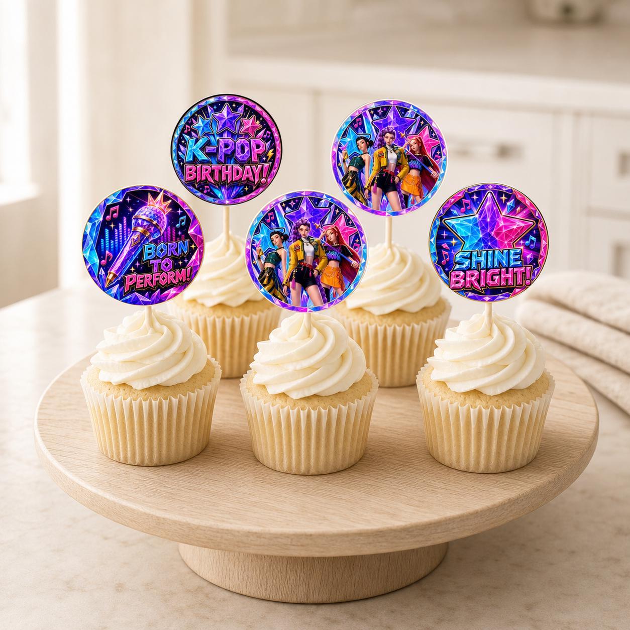 Huntrix K-Pop Birthday Cupcake Toppers preview 6