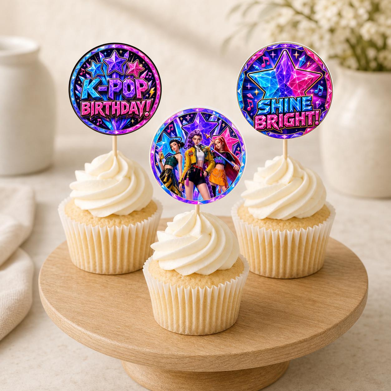 Huntrix K-Pop Birthday Cupcake Toppers preview 3