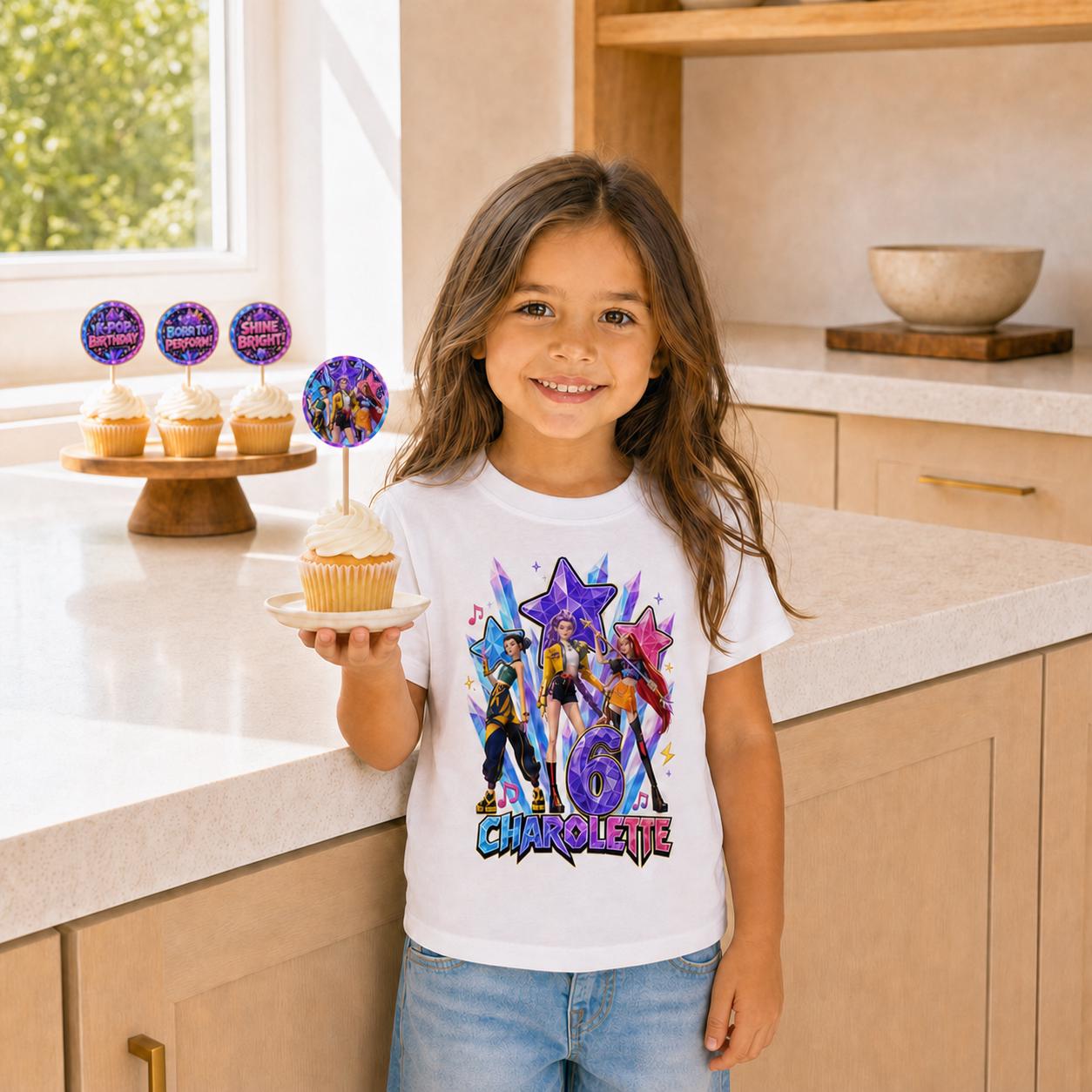 Huntrix K-Pop Birthday Cupcake Toppers digital product