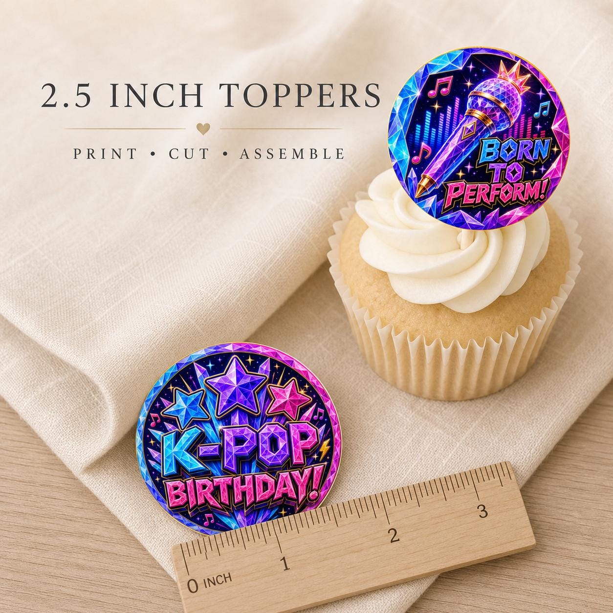 Huntrix K-Pop Birthday Cupcake Toppers preview 9